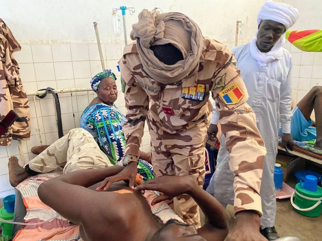 Soutien aux militaires blessés de Korbol : le général Moubarak Abakar Nassour Hor en visite à Sarh