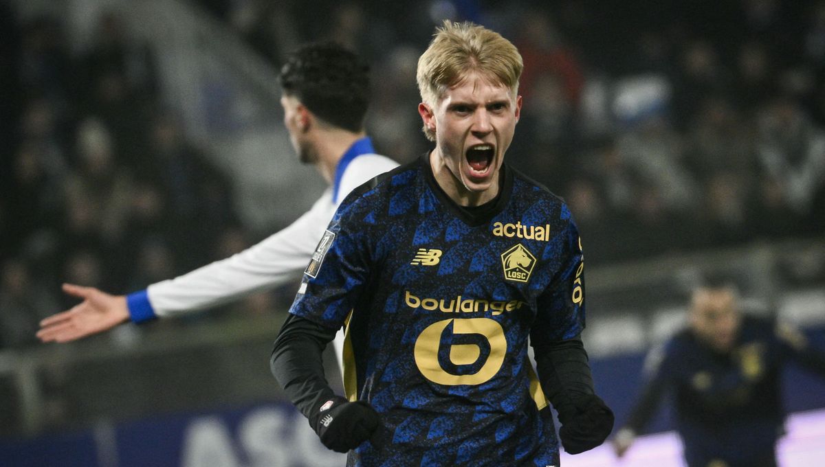Les Lillois en action lors du match aller à Auxerre