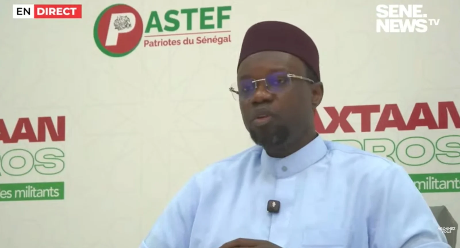 Ousmane Sonko s'exprime face aux caméras