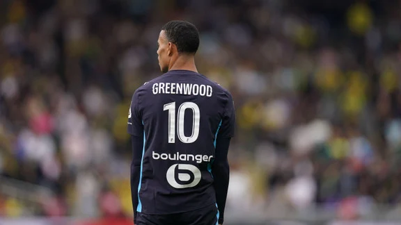 Mason Greenwood en action avec le maillot de l'OM