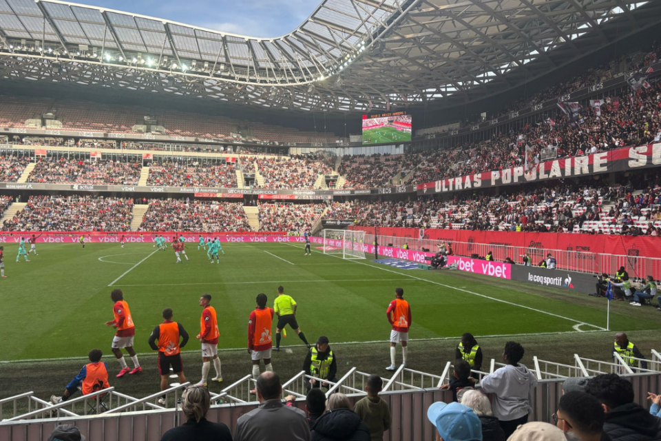 Vue aérienne de l'Allianz Riviera, stade de l'OGC Nice
