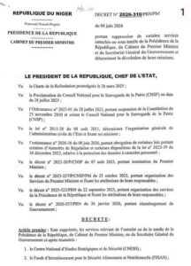 Niger: assainissement des finances par dissolution de services exécutifs