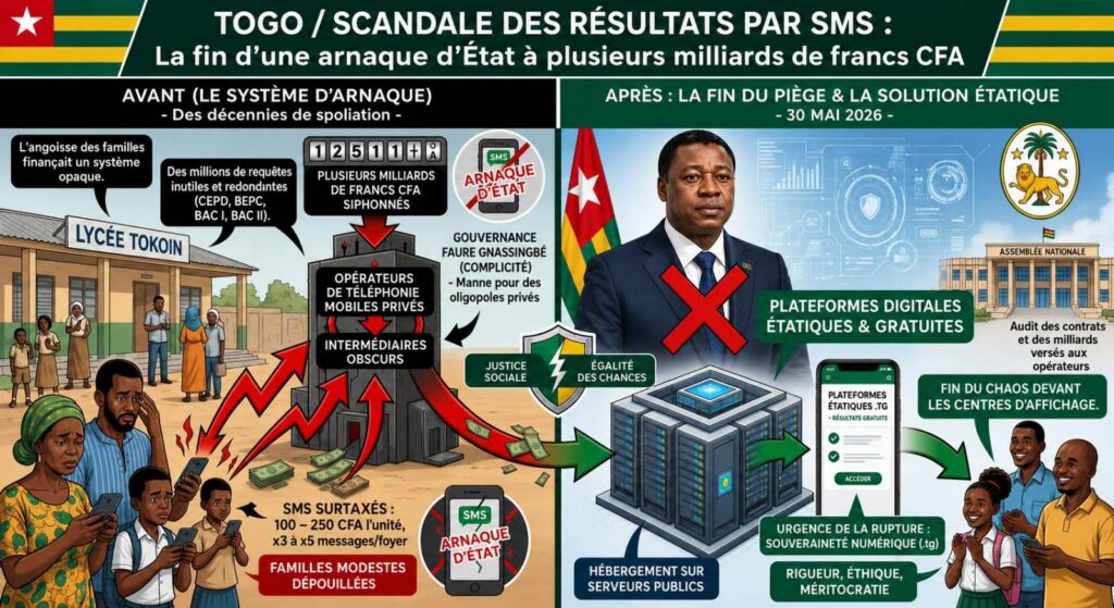 Togo : les résultats d’examens par sms, une escroquerie d’état qui saigne le budget des familles