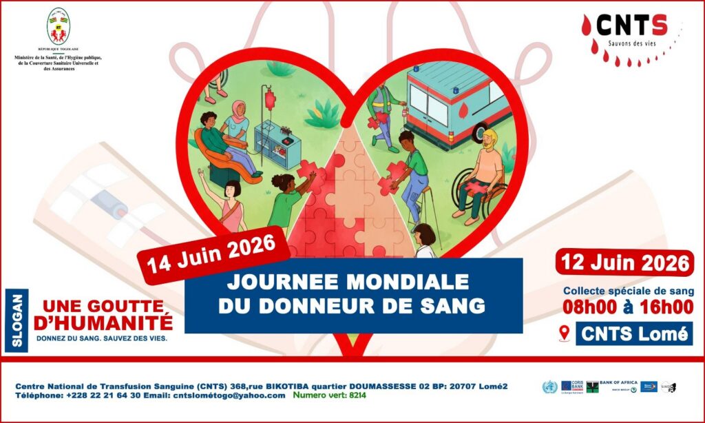 Togo : collecte exceptionnelle de sang le 12 juin 2026 pour sauver des vies