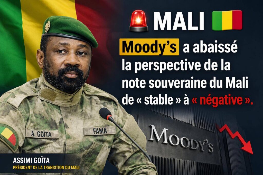 Mali : moody’s alerte sur les risques économiques avec une perspective négative