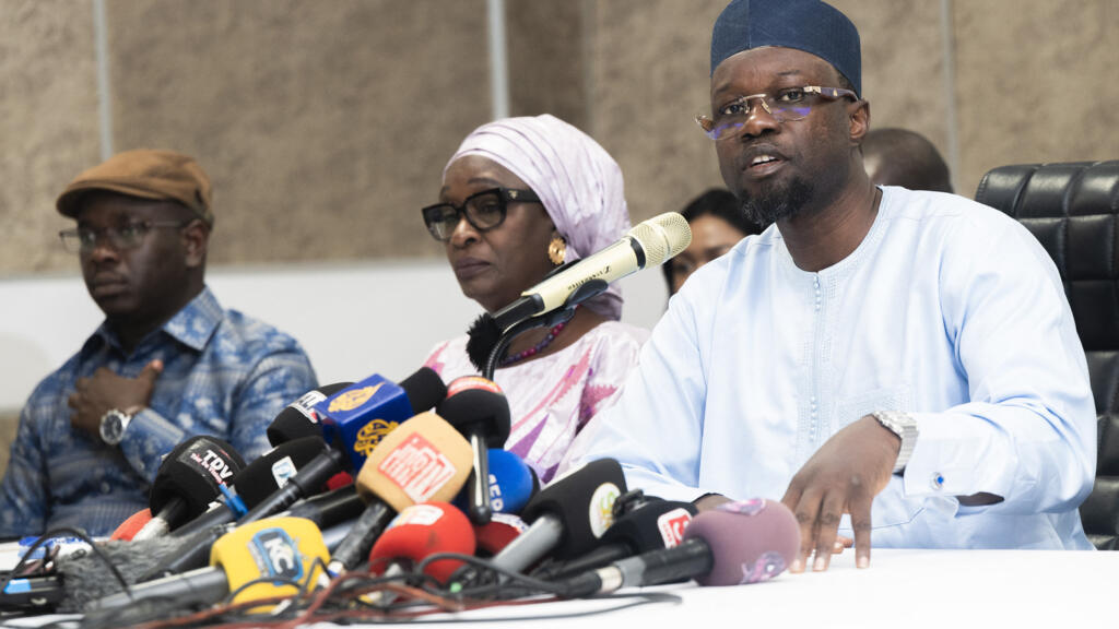 Ousmane Sonko, président du Pastef et ancien Premier ministre du Sénégal, lors d'un discours à Dakar le 2 juin 2026.