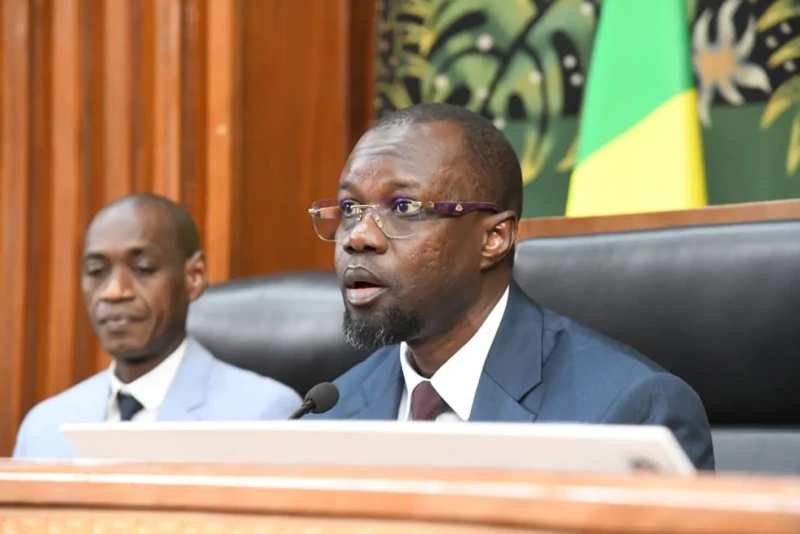Ousmane Sonko lors d'une séance à l'Assemblée nationale du Sénégal Ousmane Sonko lors d'une séance à l'Assemblée nationale du Sénégal