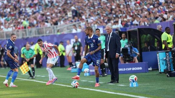 Bradley Barcola lors d'un match de Ligue des champions avec le PSG