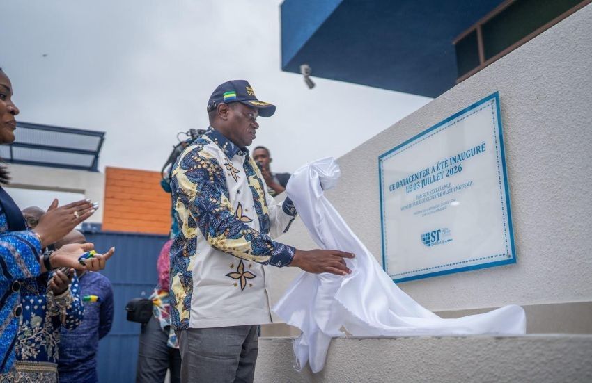 Président Oligui Nguema lors de l'inauguration du data center à Nkok