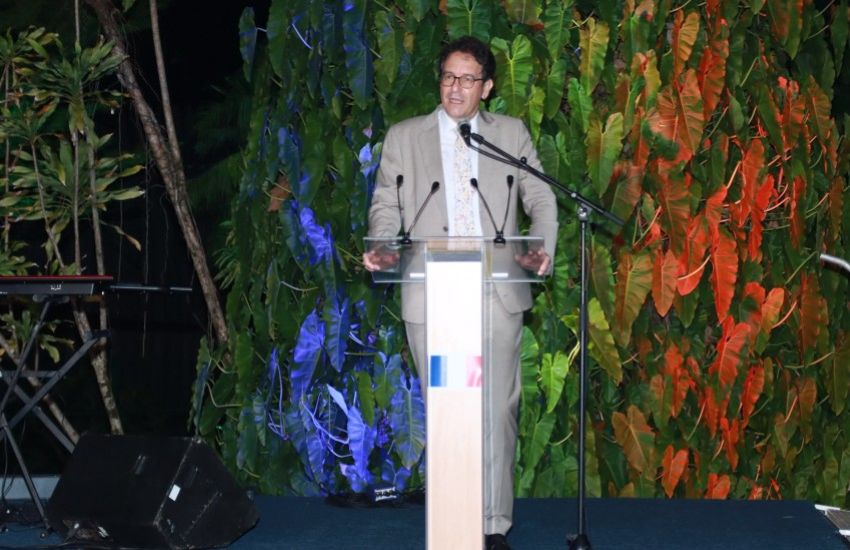 L'ambassadeur de France au Gabon, Fabrice Mauriès, lors de son discours