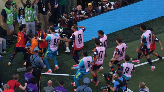 Ferran Torres, champion du monde 2026, en action lors de la finale contre l'Argentine