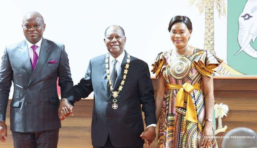 Couple présidentiel gabonais et ivoirien lors d'un événement officiel