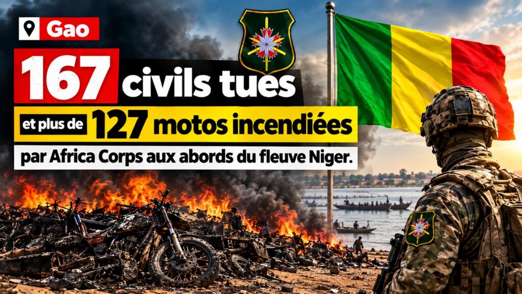 Gao : 167 civils exécutés et 127 motos brûlées, le bilan glaçant d’une opération d’Africa Corps